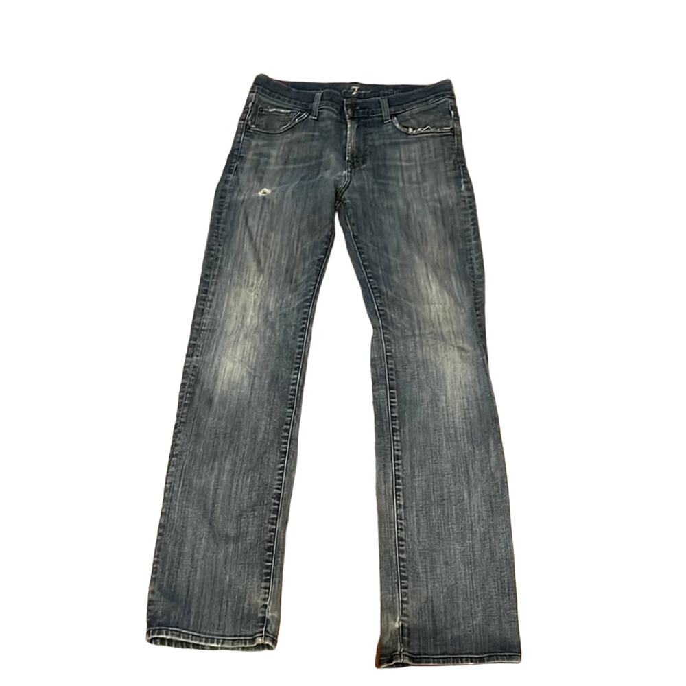 7 For All Mankind- Distressed Austyn Straight Relaxed Jean-Size 30
